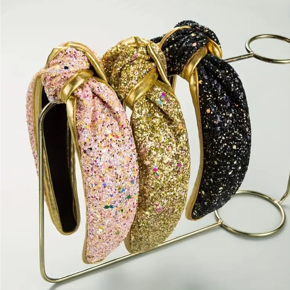 Gold Sparkle Knot Headband - Picture 2 of 4